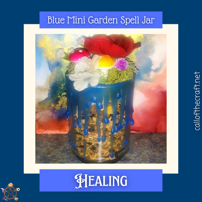 Mini Garden Spell Jar - Blue, Healing - The Call of the Craft