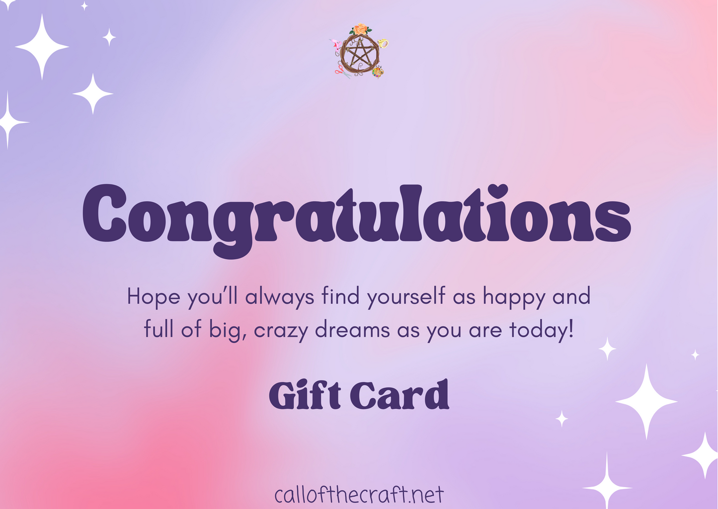 Congratulations Gift Card - The Call of the Craft