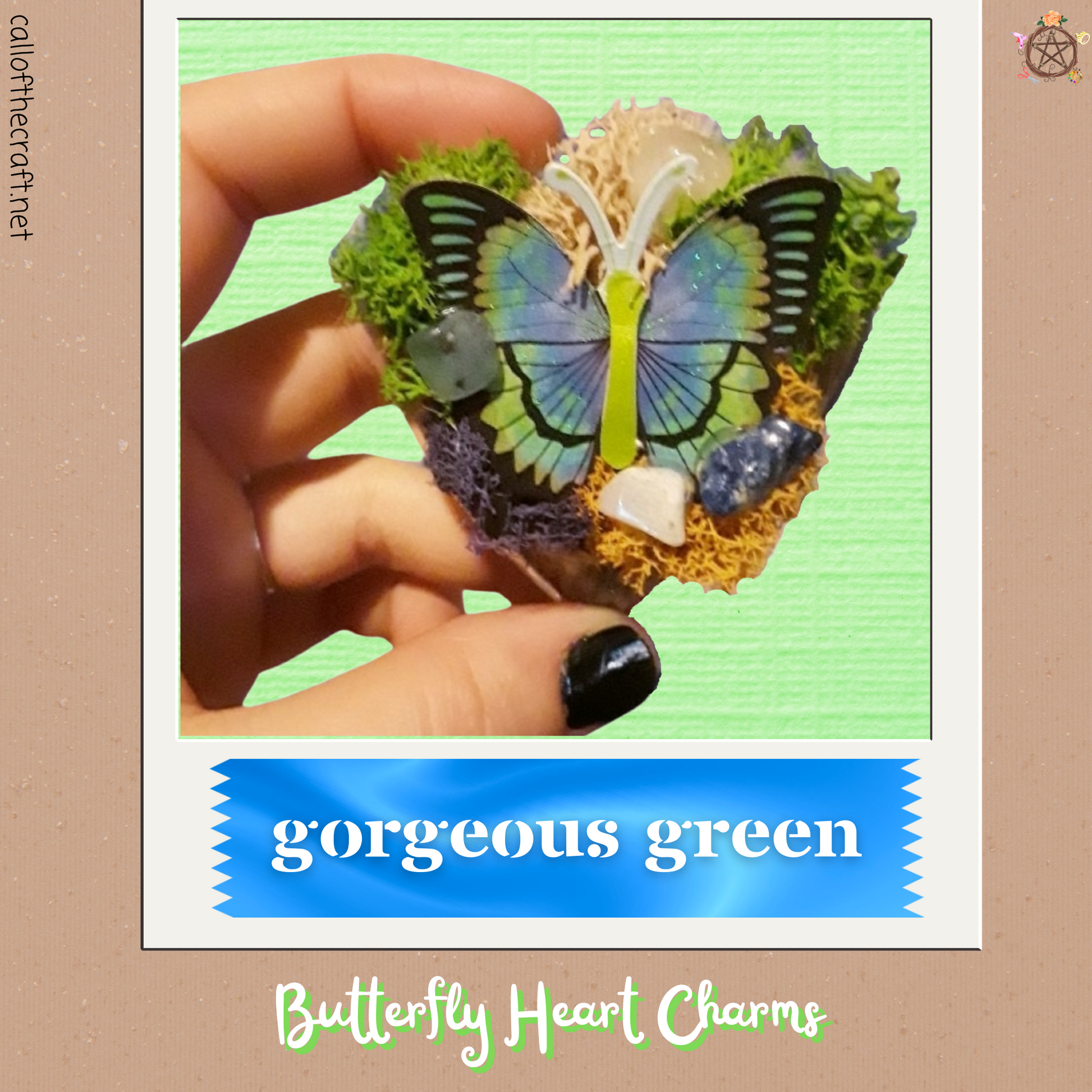 Butterfly Charms, Gorgeous Green - The Call of the Craft