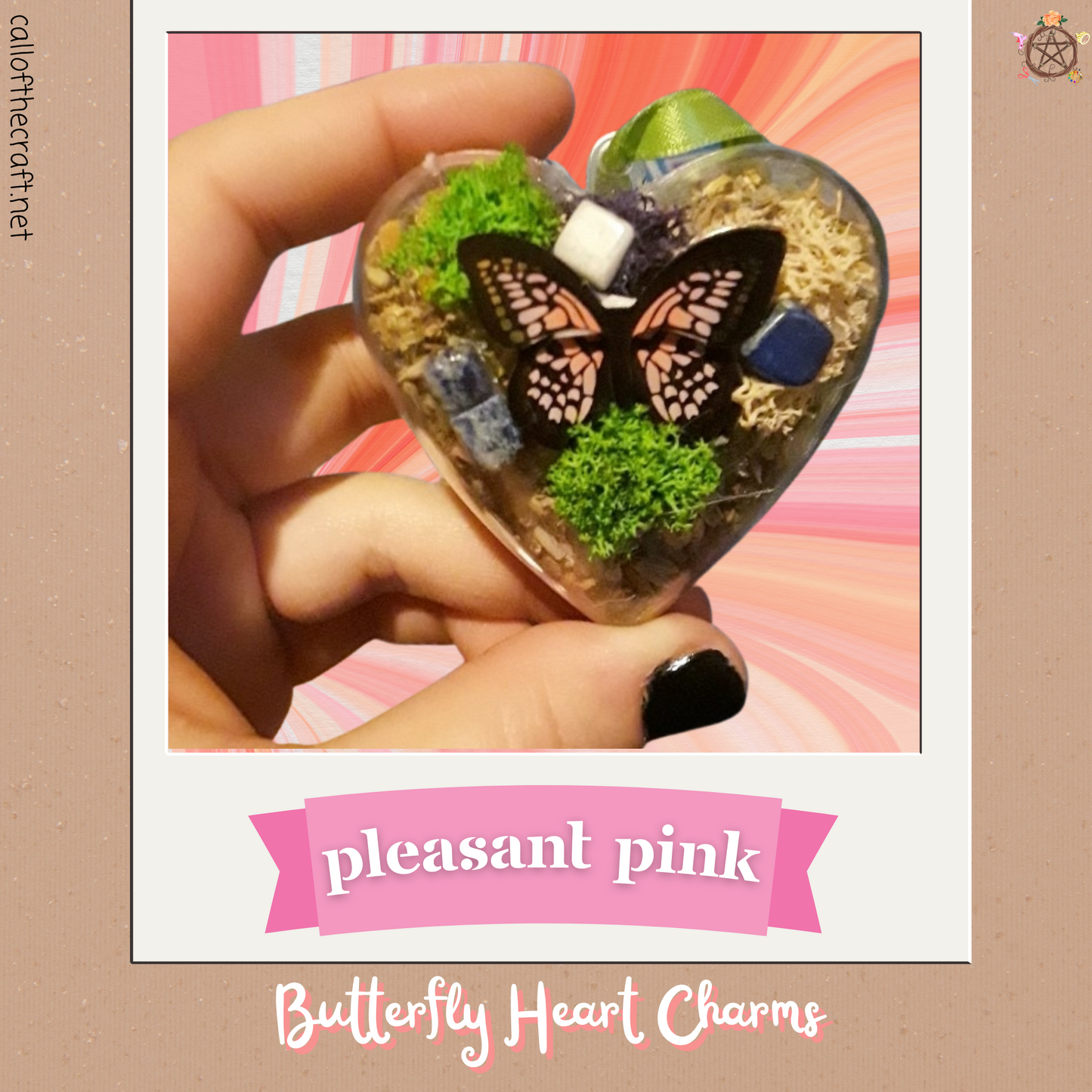 Butterfly Charms, Pleasant Pink - The Call of the Craft