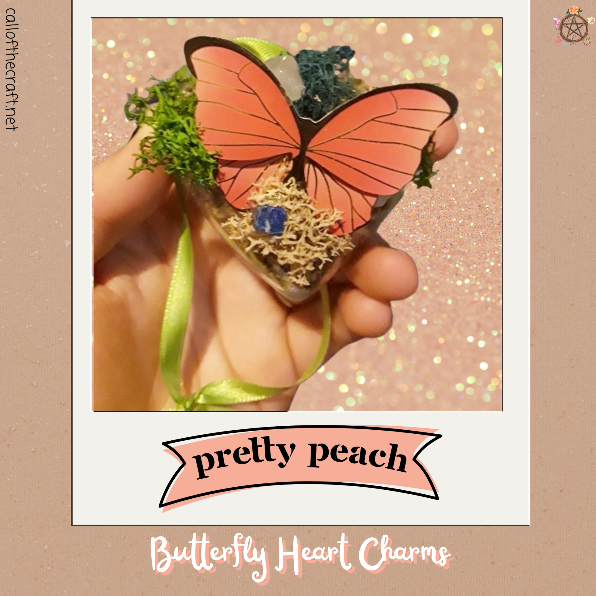 Butterfly Charms, Pretty Peach - The Call of the Craft