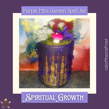 Mini Garden Spell Jar - Purple, Spiritual Growth - The Call of the Craft