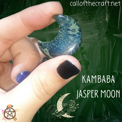 Crystal Carvings, Kambaba Jasper Moon - The Call of the Craft