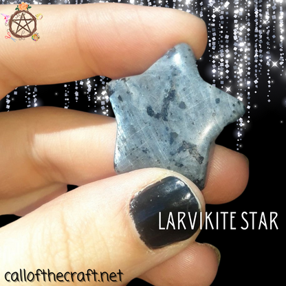 Crystal Carvings, Larvikite Star - The Call of the Craft